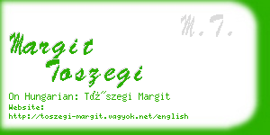 margit toszegi business card